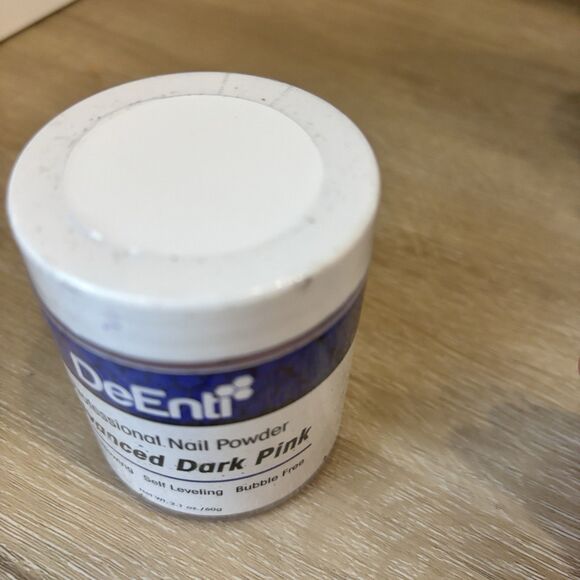 DeEnti Advanced Dark Pink Acrylic Nail Powder 2.1oz Dip Long Lasting Self Level - Picture 8 of 16